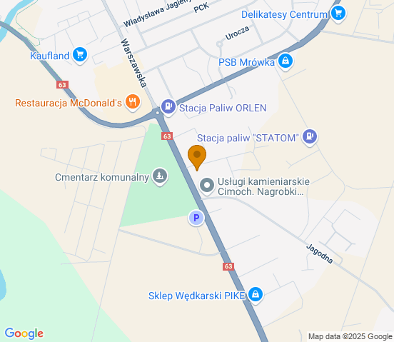 Mapa dojazdu do hurtowni motoryzacyjnej w miejscowości Pisz